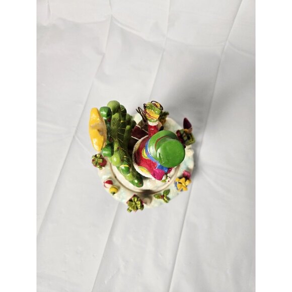 Home Interiors Ceramic Christmas Tree Snowman Playground Rotation Music Box - Picture 5 of 9